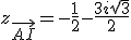 z_{\vec{AI}}=-\frac{1}{2}-\frac{3i\sqrt{3}}{2}